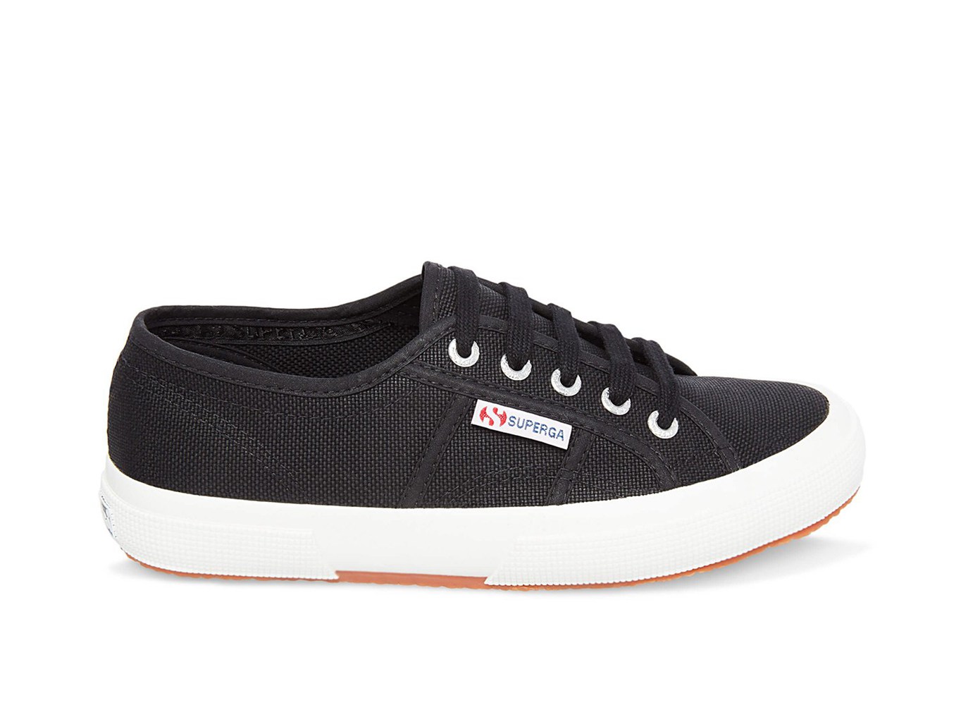 Espadrille Feminino Pretas/Branco - Superga 2750 Cotu Classic - IGVZJ-0358